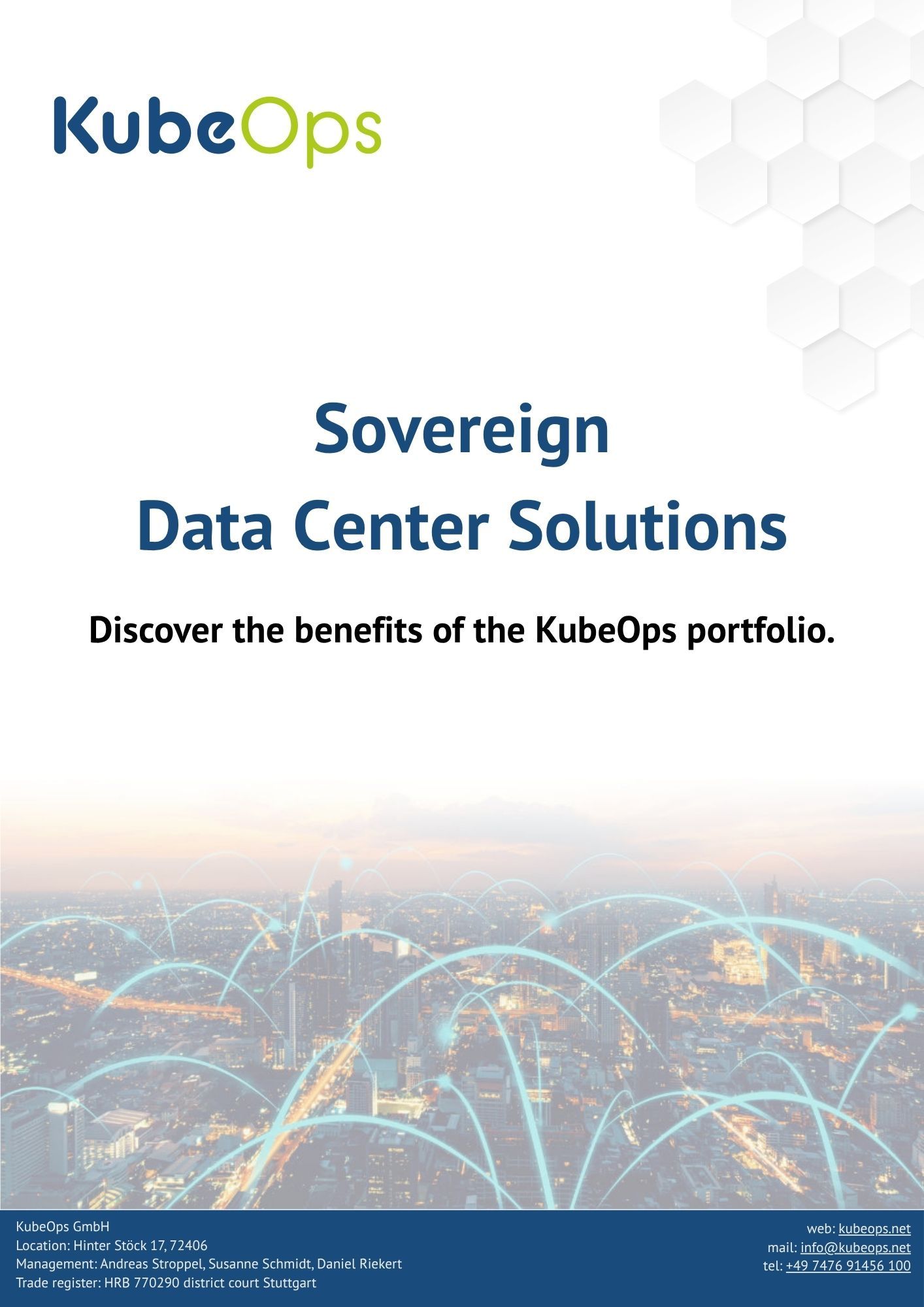 First page of the one pager Your Kubernetes Infrastructure. our Expertise.