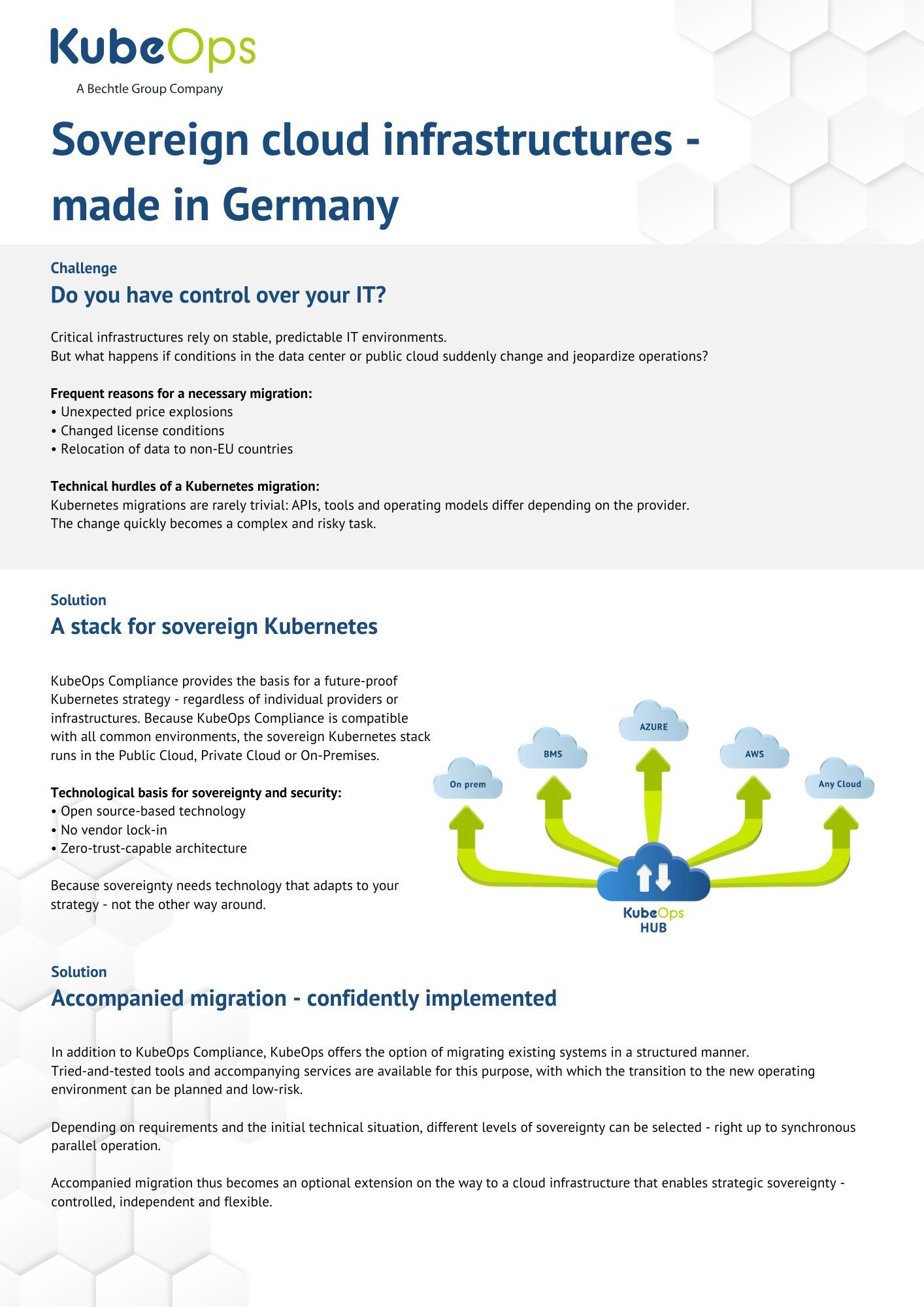 Cover picture of the One Pager Sovereign cloud infrastructures - made in Germany