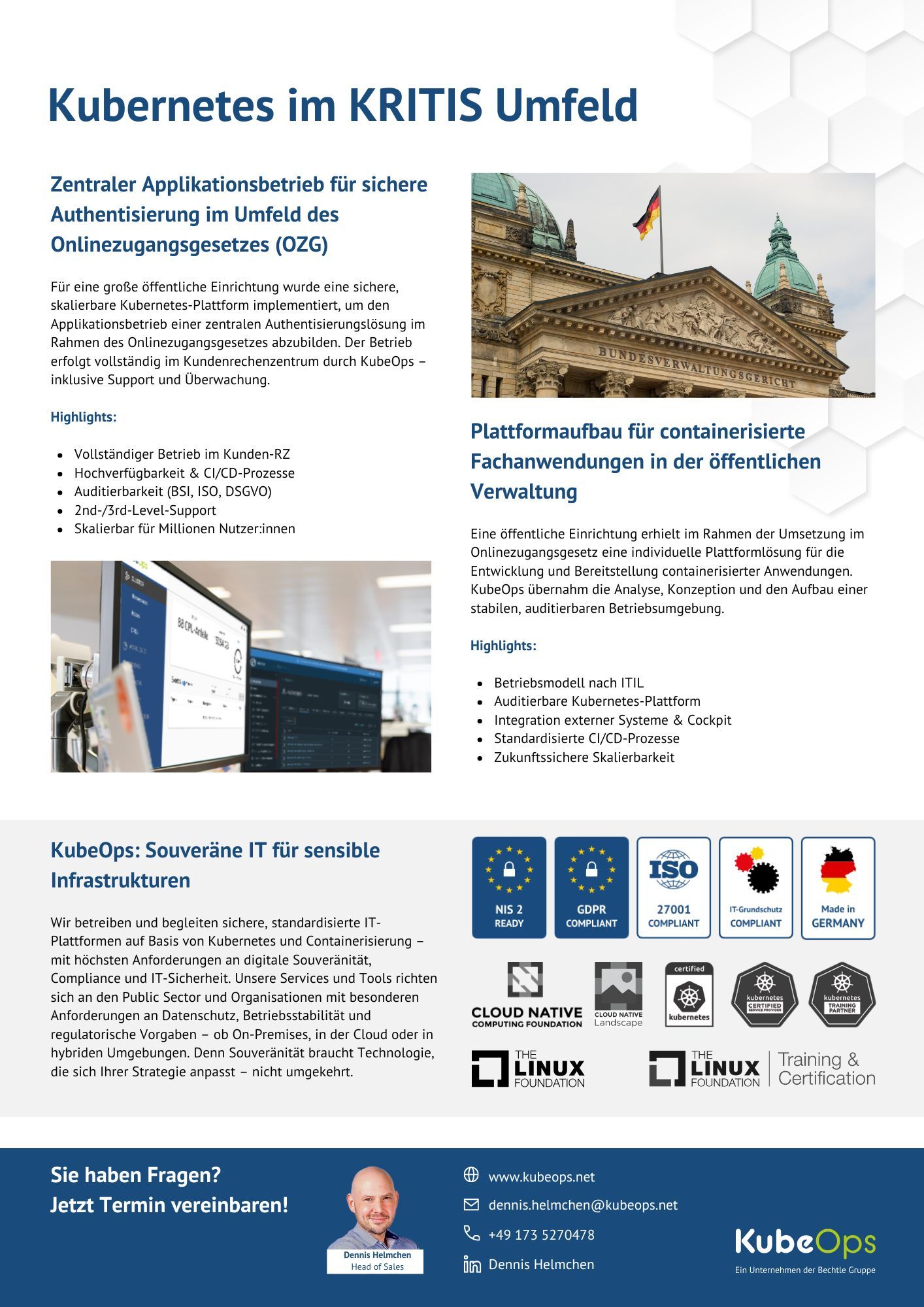 Seite mit Einleitung des One Pagers Souveräne Cloud-Infrastrukturen – made in Germany