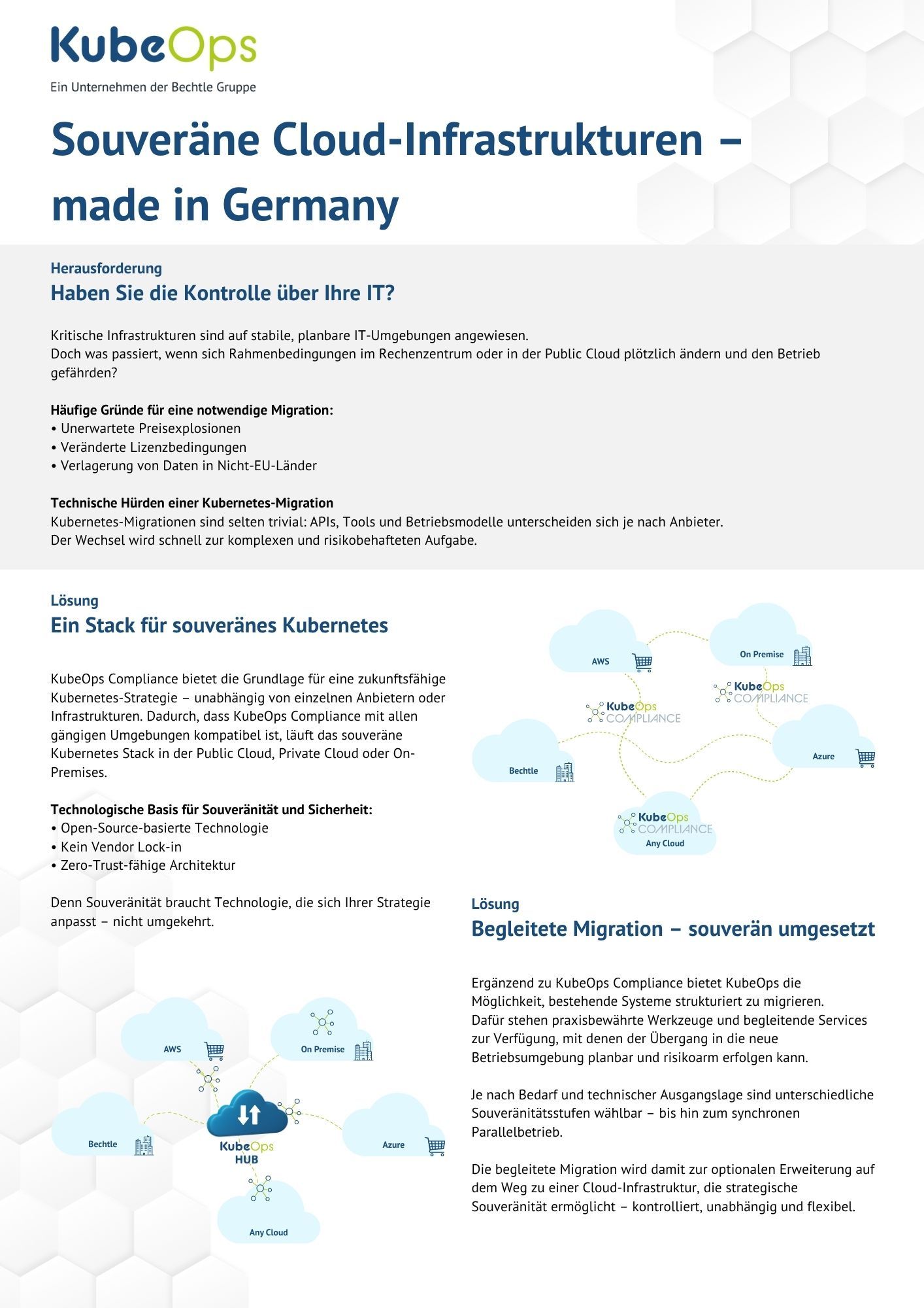 Titelbild des One Pagers  Souveräne Cloud-Infrastrukturen – made in Germany